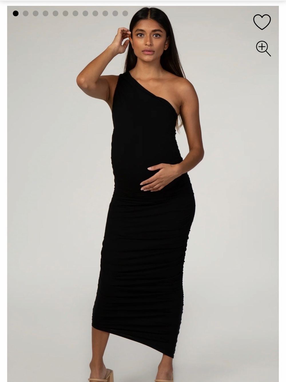 Pinkblush One-Shoulder Black Maternity Dress